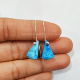 Turquoise Howlite Silver Plated Earrings, Statement Earrings, Dainty Jewelry, Handmade Earrings